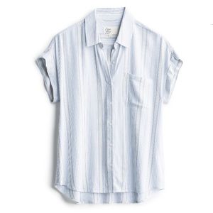 Cosmic Blue Love short sleeve button up